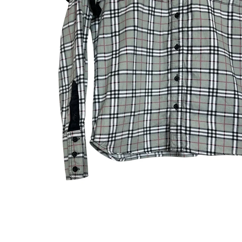 Tripp NYC Men’s Medium Goth Plaid Black/Red Checked Button Up Shirt - Picture 2 of 14
